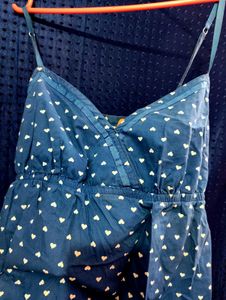 Blue Heart Print Cami Dress