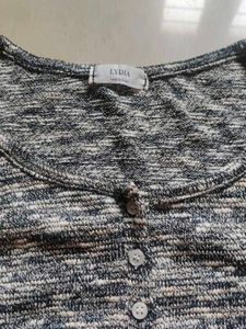 Cozy Marled Knit Cropped Top