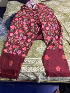 Designer marron Kurta Set with Dupatta