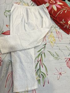 White Chikan kari Bottom