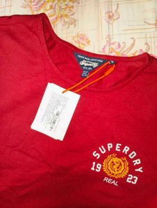 Superdry Red Cropped Long Sleeve T-Shirt❤️