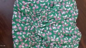 Green Floral Smocked Dress