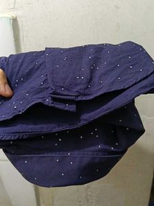 Zara Man Navy Polka Dot Slim Fit Shirt