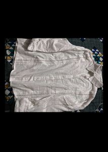 Chic White Lace Trimmed Button-Up Shirt
