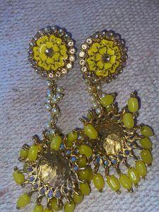 Stunning Yellow Floral Dangle Earrings