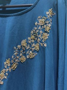 Elegant Teal Kurta with Embellishments