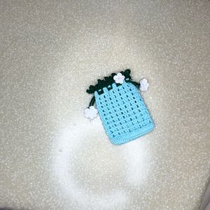 Crocheted Blue  Pouch