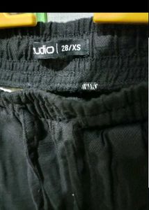 Black Casual Zudio Linen Pants