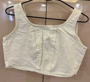 Cream White Corset Type Top