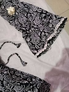 Floral Print black kurti
