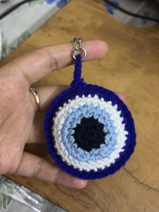 Crochet Evil Eye Keychain