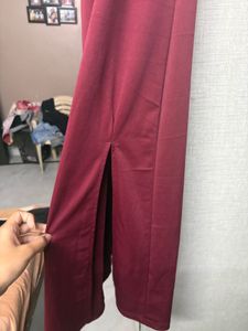 Maroon Spaghetti Strap Maxi Dress