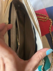Chic Quilted Cream Crossbody Bag
