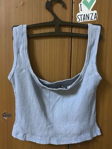 Light Blue Ribbed Tank Top