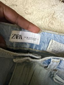 Zara Light Wash Wide Leg Jeans