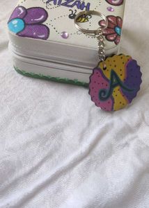 hand painted keychain + jewellery box combo