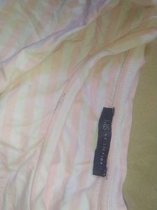 Pink Striped Lace Sleeve Top