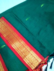 Elegant Green &amp; Red Saree