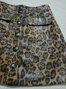 Leopard Print Mini Skirt