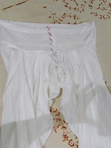 White pure cotton patiala salwar