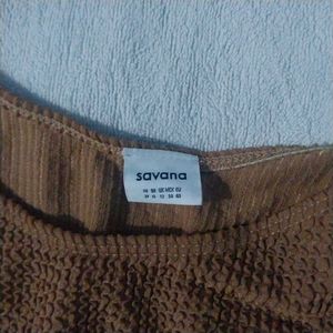 Brown Textured Bikini Set