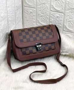 Stylish Brown Checkered Crossbody Bag