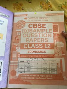 CBSE Class 12 Economics Sample Question Papers 202