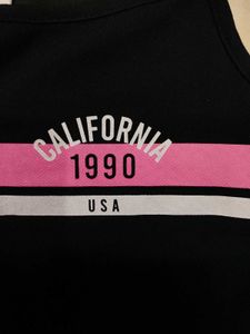 Girls Black California Graphic Dress
