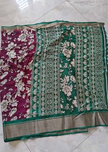 Floral Kalamkari Print Saree