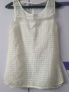 White Eyelet Tank Top