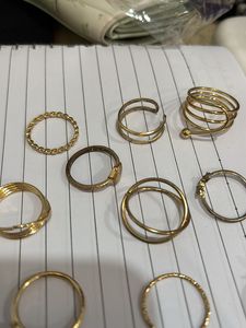 Set of 14 Gold-Tone Rings