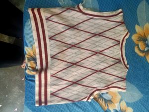 Argyle Knit Vest with Teddy Bear