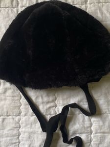 Black Faux Fur Bucket Hat