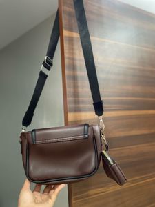 Brown Crossbody Bag with Black Strap