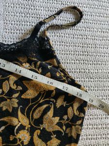 Paisley Print Cami Top with Lace Trim