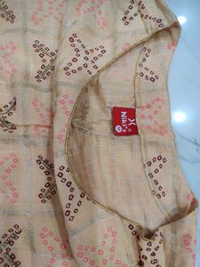 Peach kurti with unique print