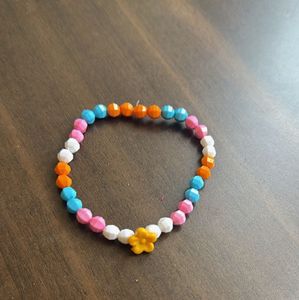 Colorful Beaded Flower Bracelet