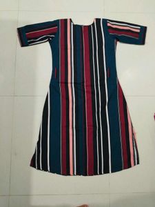 Chic Striped Short Sleeve Dress