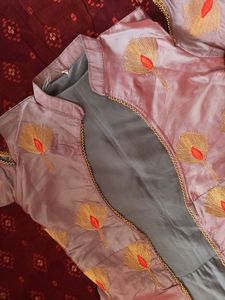 🍑 Peach &amp; Grey Ethnic Designer Gown 🍑