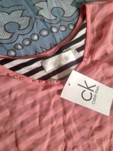 Calvin Klein Striped Layered Top