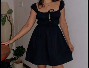 Nefs finds Black Square Neck Puff Sleeve Dress