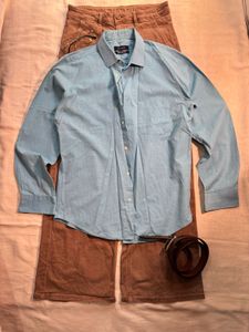 Men's Blue Long Sleeve Shirt