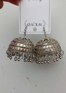 Silver Jhumka Earrings