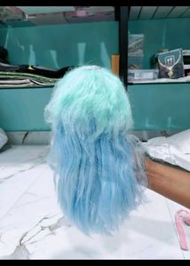 Cute Plush Doll with Blue Hair