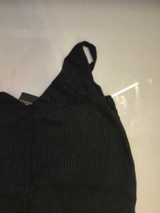 Ribbed Black Crop Tank Top