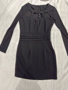 Black Long Sleeve Mini Dress