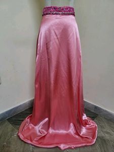 Pink Satin Evening Skirt