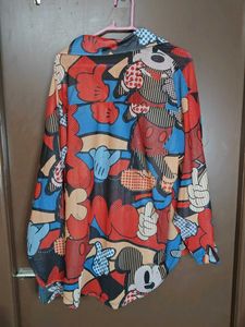 Mickey Mouse Print Button-Up Tunic - Free delivery
