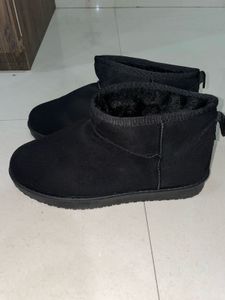 Truffle Collection Suede Fur Boots Ankle Length