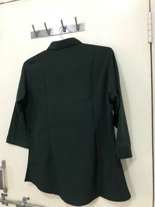Dark Green Collared Button-Up Shirt